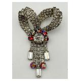 Beautiful Vintage Rhinestone Bow Pin Beautiful Vintage Rhinestone Bow Pin