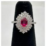O. Friedman GIA 18K WG, Ruby & Diamond Ring O. Friedman GIA 18K WG, Ruby & Diamond Ring