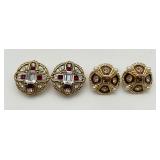 2 Pair of Pretty Round Ear Clips 2 Pair of Pretty Round Ear Clips