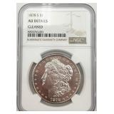 1878-S Morgan Silver Dollar, NGC AU Details 1878-S Morgan Silver Dollar, NGC AU Details