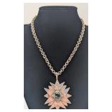 Sterling Maltese Cross w/Onyx Set Pendant on Chain Sterling Maltese Cross w/Onyx Set Pendant on Chain