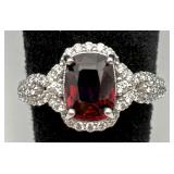 GIA Platinum Red Spinel & Diamond Ring GIA Platinum Red Spinel & Diamond Ring