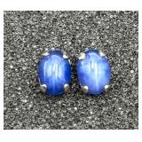 14K White Gold & Blue Stone Earrings 14K White Gold & Blue Stone Earrings