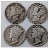 4 Mercury Dimes 4 Mercury Dimes
