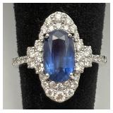 GIA Platinum Sir Lanka Sapphire & Diamond Ring GIA Platinum Sir Lanka Sapphire & Diamond Ring