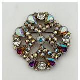 Large Vintage Aurora Borealis Pin