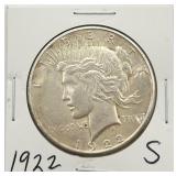 1922-S Peace Silver Dollar