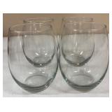 4 Large Stemless Wine Glasses