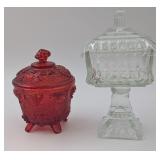 Vtg. Jeanette Harvest Grape Jar & Wedding Box