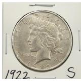 1922-S Peace Silver Dollar