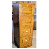 Vintage Solid Golden Oak File Cabinet
