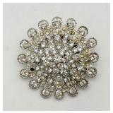Rhinestone Pavï¿½ Covered Round Pin