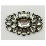 Very Large Antique Clear Rhinestone Pin