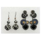 2 Pair of Fancy Dangle Earrings