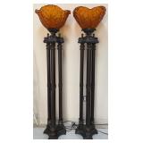 2 Neoclassical-Style Lamps With Acrylic Shades