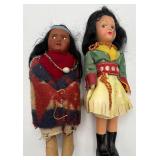 2 Vintage Native American- Style Dolls