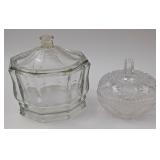 2 Candy Dishes: 1 Brilliant Cut, 1 Hexagonal