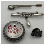 4 Nice Silver Toned Fashion Pins