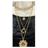 4 Nice Gold Toned Fashion Necklaces
