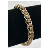 Gold Tone & Rhinestone Fashion Link Bracelet
