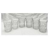 6 Vintage Etched Glass Tumblers/High Balls
