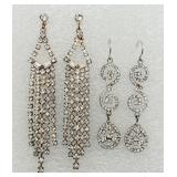 2 Pair of Beautiful Rhinestone Earrings