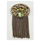 Art Nouveau Abalone Waterfall Brooch