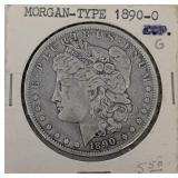 1890-O Morgan Silver Dollar