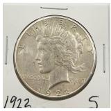 1922-S Peace Silver Dollar
