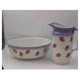 Floral Pitcher & Wash Basin Set