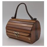 Vintage Bamboo & Leather Box Handbag