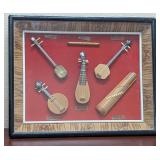 Framed Chinese Musical Instrument Diorama