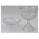 Diamond Point Compote & Footed Bowl