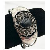 Sterling Silver & Onyx Cuff Bracelet