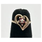 Vintage 14K Diamond & Ruby Ring