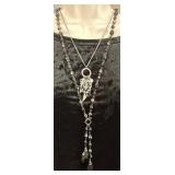 Lot Of 3 Nice Silver Toned Fashion Necklaces