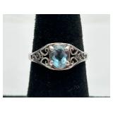 Pretty Sterling Silver & Swiss Blue Topaz Ring