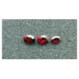 Lot Of 3 Oval Cut Garnet Gemstones