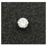 14K White Gold & CZ Stud Earring