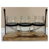 Rustic-style 3 Mason Jar Center Piece