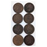 8 Indian Head Pennies 1904-1907