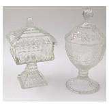 Vintage Jeanette Glass Wedding Box & Candy Dish
