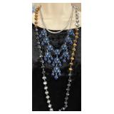 3 Nice Silver Toned Fashion Necklaces