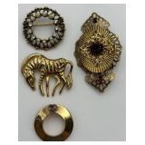 4 Nice Gold Toned Fashion Pins