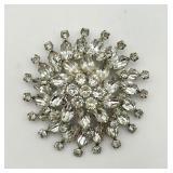 Large Vintage Layered Rhinestone Brooch