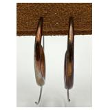 Pair Of Unique Gold Toned Spiral Hoop Earrings