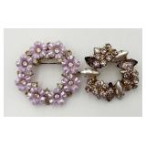 Vintage Lavender Circle Pins