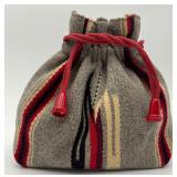Woven Striped Drawstring Bag