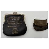 2 Vintage Bank Coin Pouches