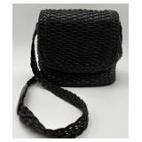 Vintage Black Talbots Woven Leather Crossbody